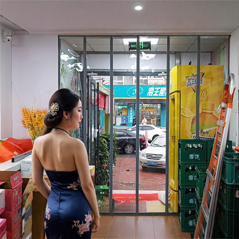 北京磁吸门帘-透明防蝇款